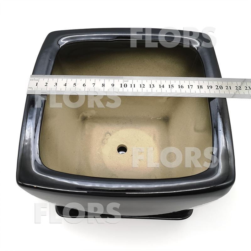 Горшок керамика Парус №01 с подст. Черный