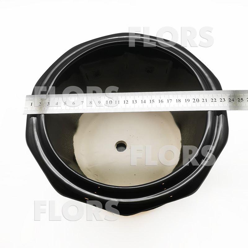 Горшок керамика №30 с подст. Черный