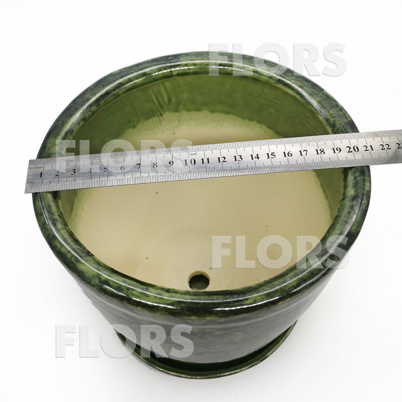 Горшок керамика Кедр №01 с подст. Зеленый