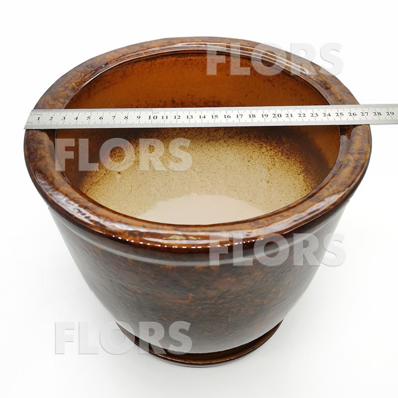 Горшок керамика Кедр №02 с подст. Коричневый