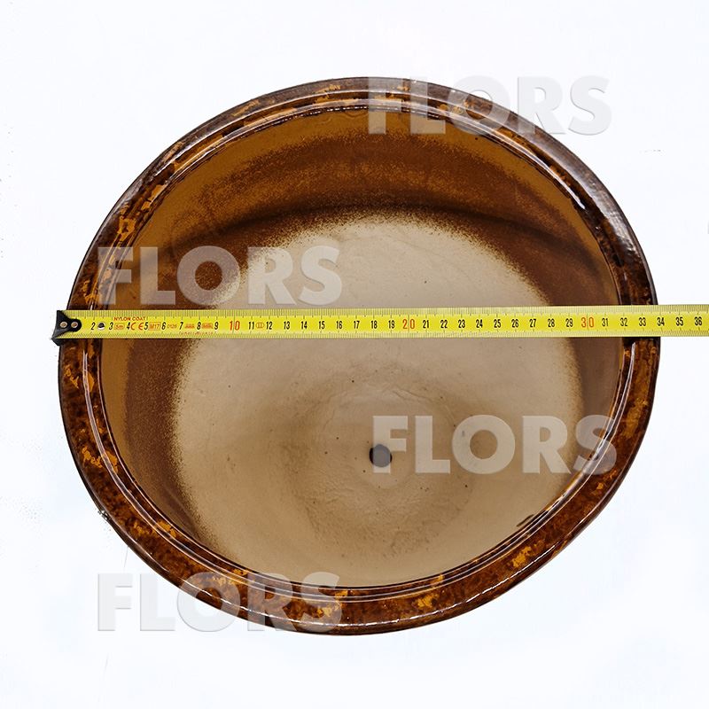 Горшок керамика Кедр №03 с подст. Коричневый