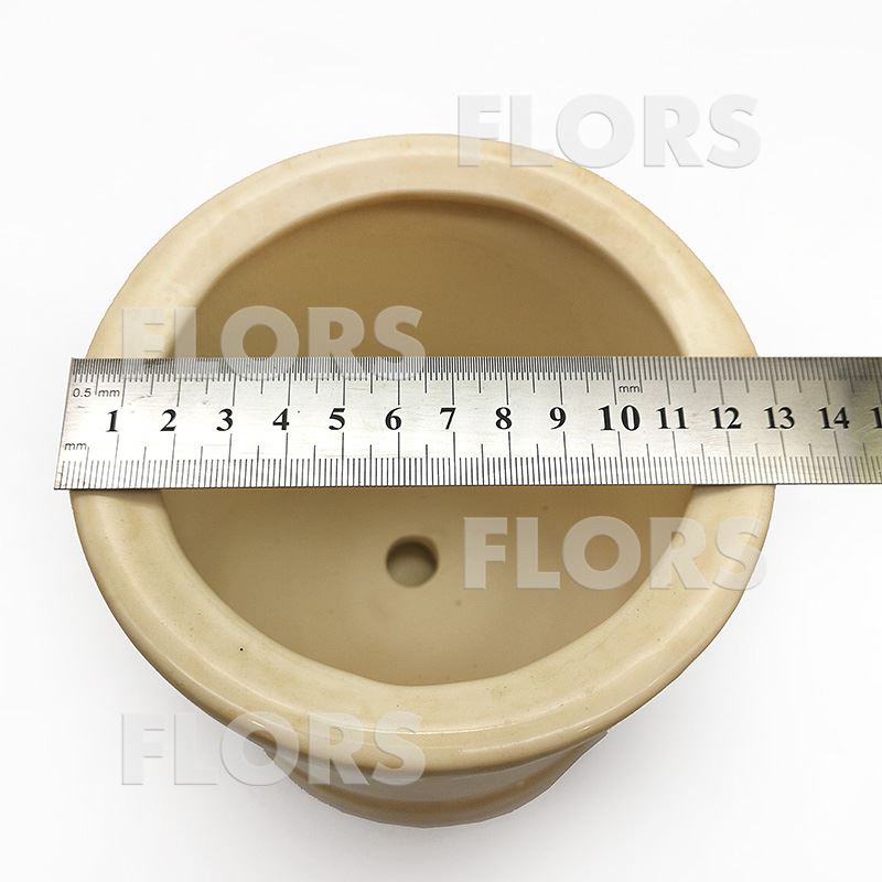 Горшок керамика Цилиндр №0,25 с подст. Бежевый