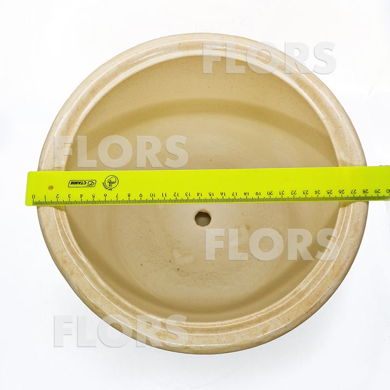 Горшок керамика Цилиндр №04 с подст. Бежевый