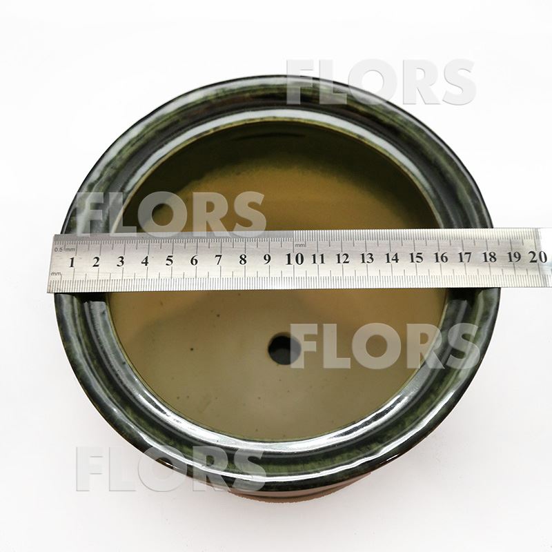 Горшок керамика Цилиндр №01 с подст. Зеленый