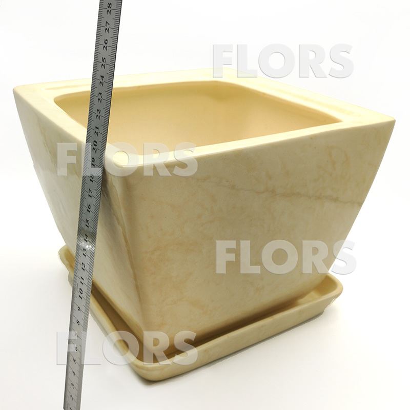 Горшок керамика Парус №02 с подст. Бежевый