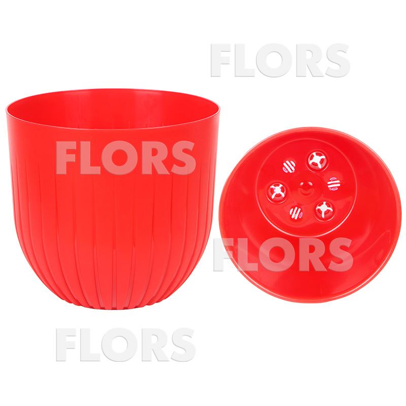 А17-16 АЛЬФА Красный пластиковый горшок с вкладкой