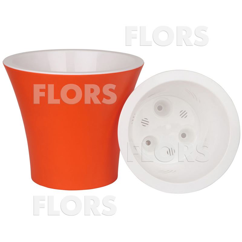 С20-20Б СИТИ Оранж пластиковый горшок с вкладкой