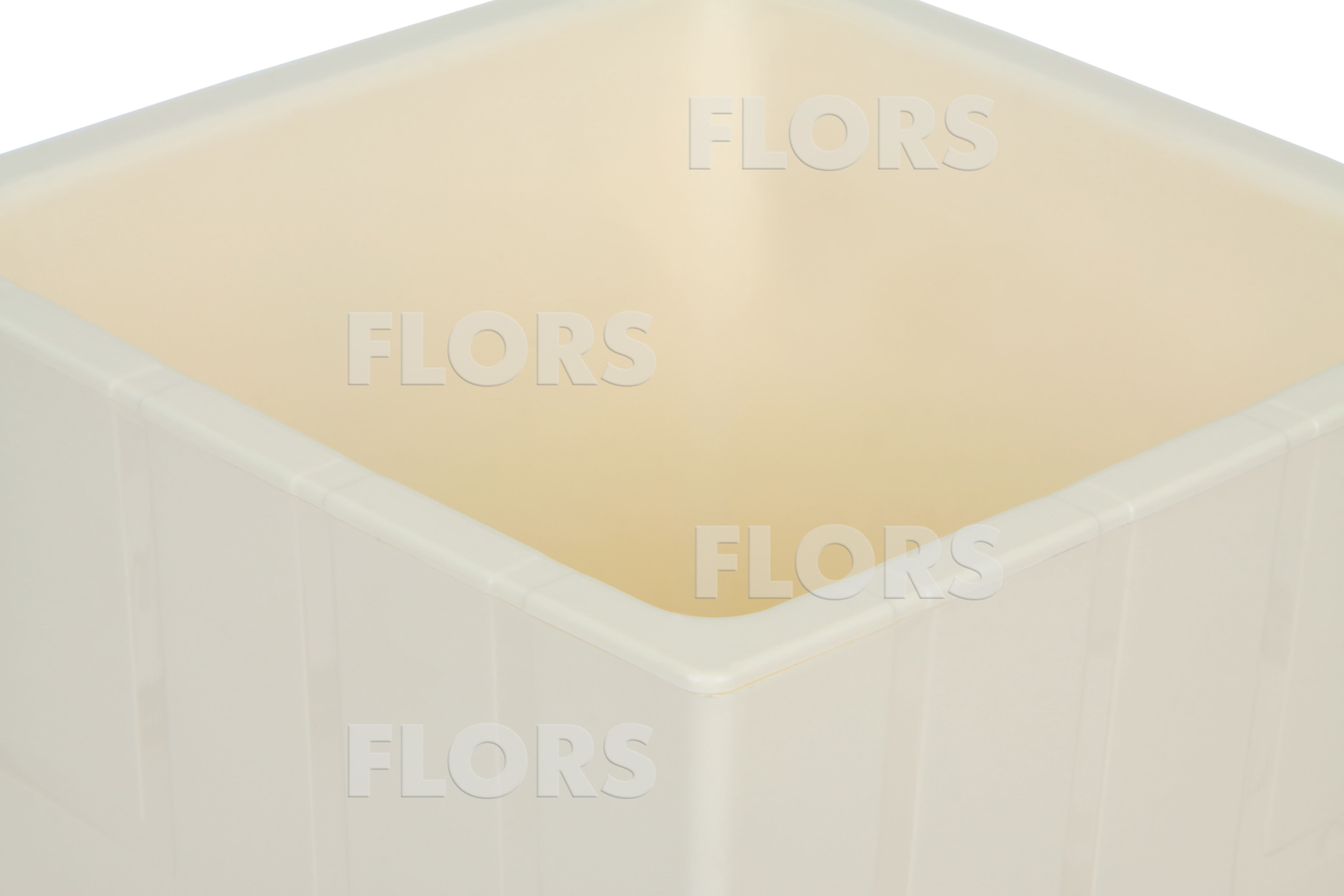 КВ16-31 КВАДРО Ванильный пластиковый горшок с вкладкой