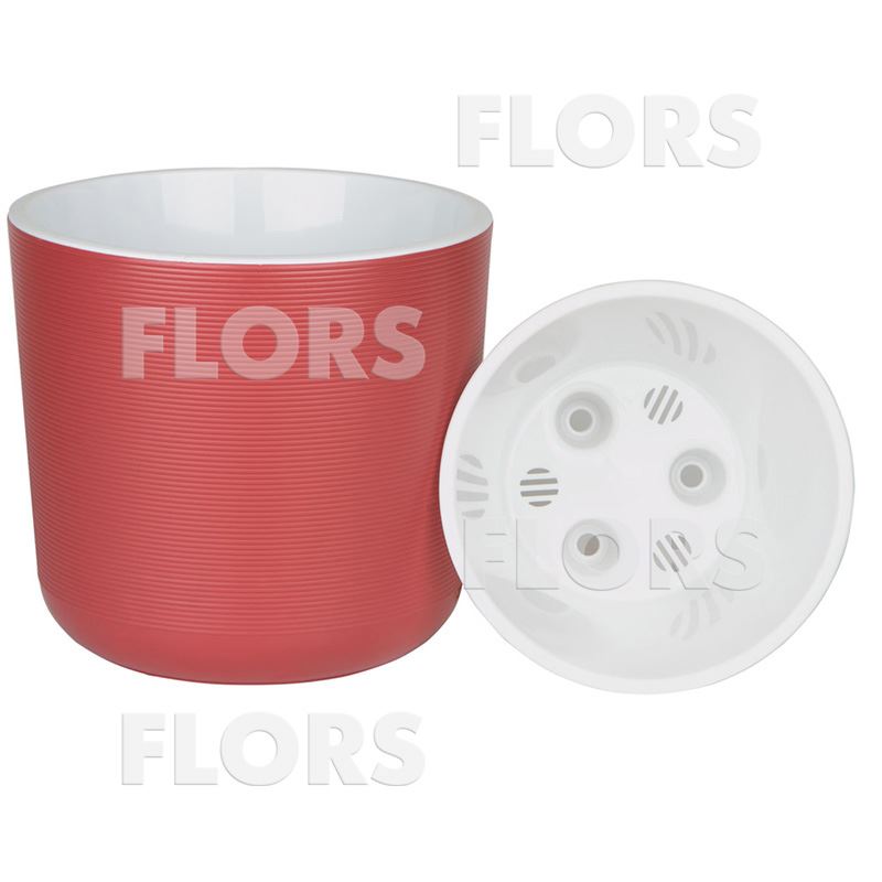 ЛИ19-80 ЛИОН Бордо пластиковый горшок с вкладкой