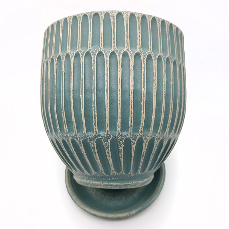 Горшок керамика Италия бирюзовый