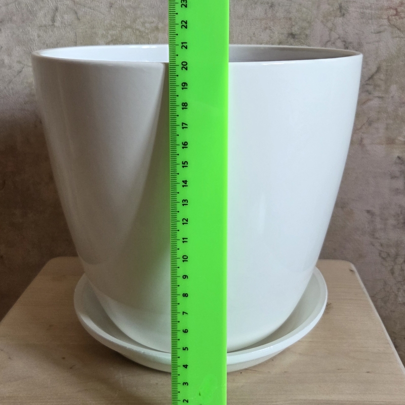 Горшок глянцевый керамика Классик белый