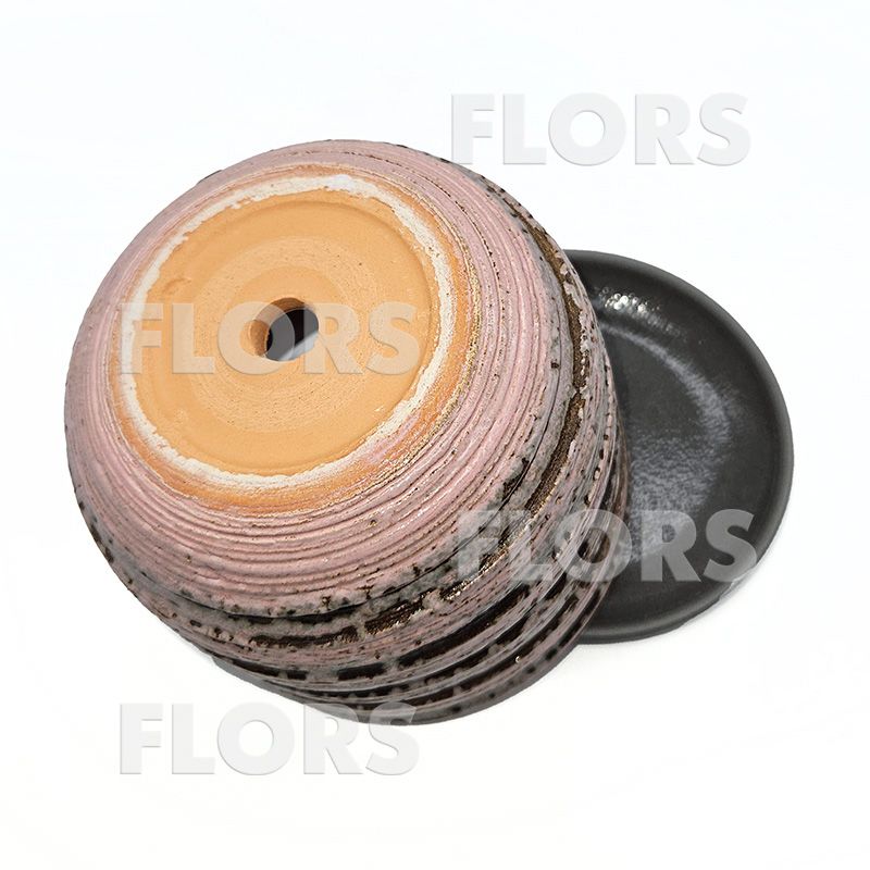 Комплект из 2-х горшков керамика Полоски розовый