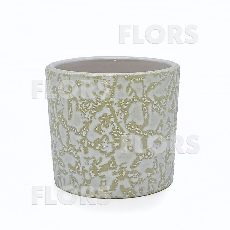 Комплект из 2-х кашпо керамика Цилиндр Маг зеленый