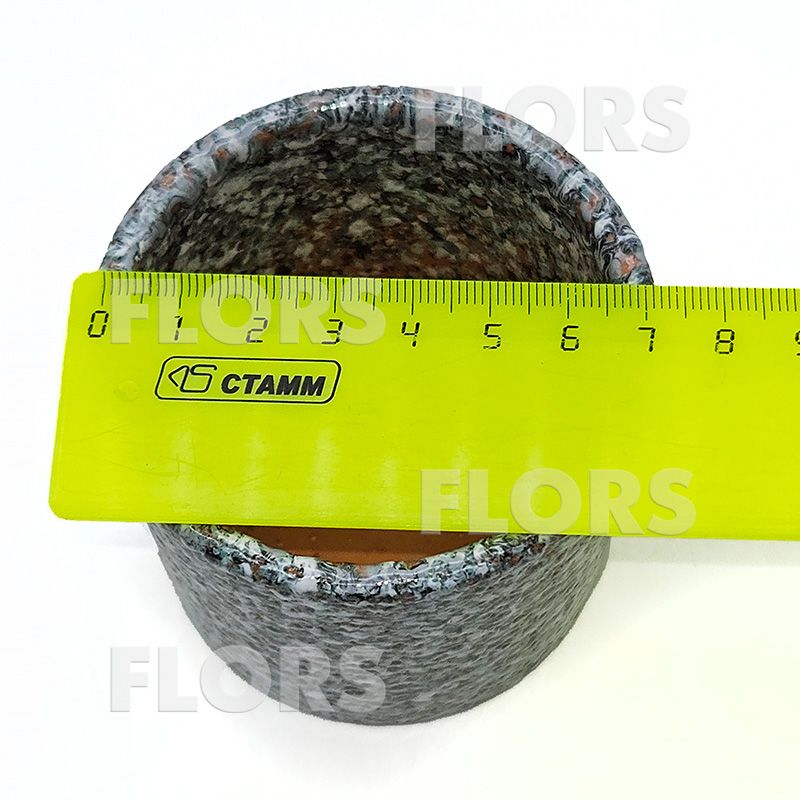 Комплект из 2-х кашпо керамика Цилиндр Сах серый