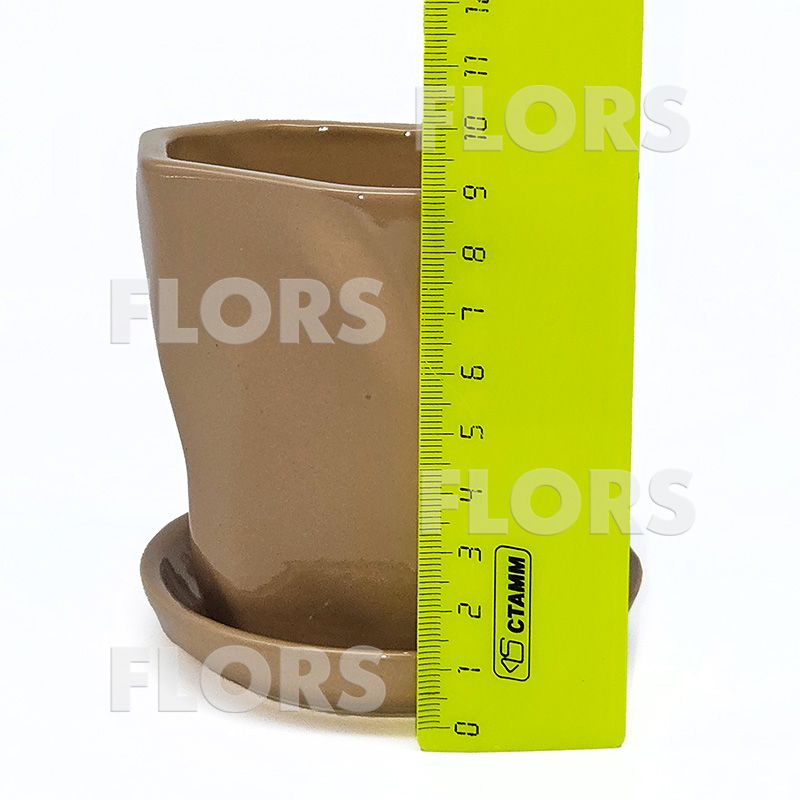 Комплект из 2-х горшков керамика Грани кофейный