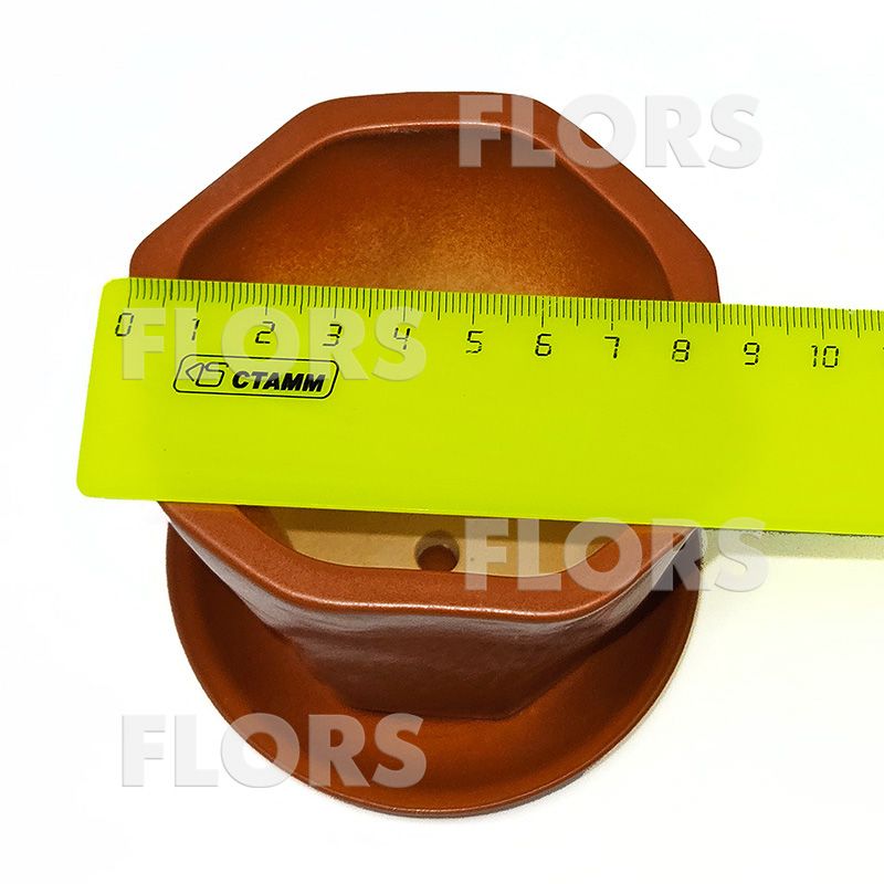 Комплект из 2-х горшков керамика Грани оранжевый