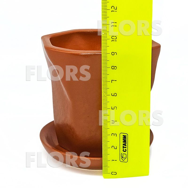 Комплект из 2-х горшков керамика Грани оранжевый