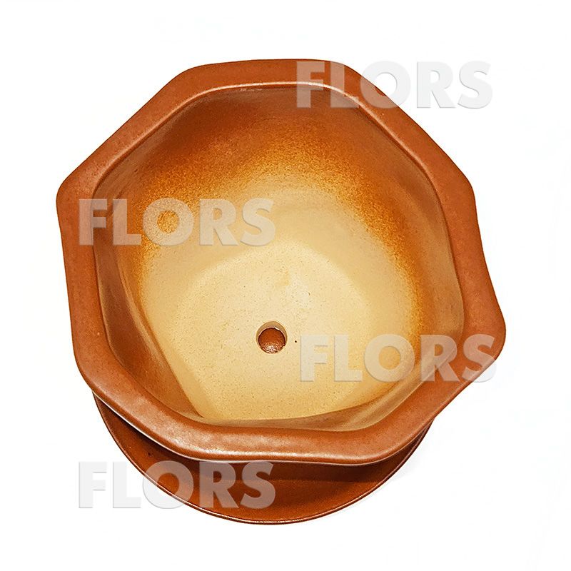 Комплект из 2-х горшков керамика Грани оранжевый