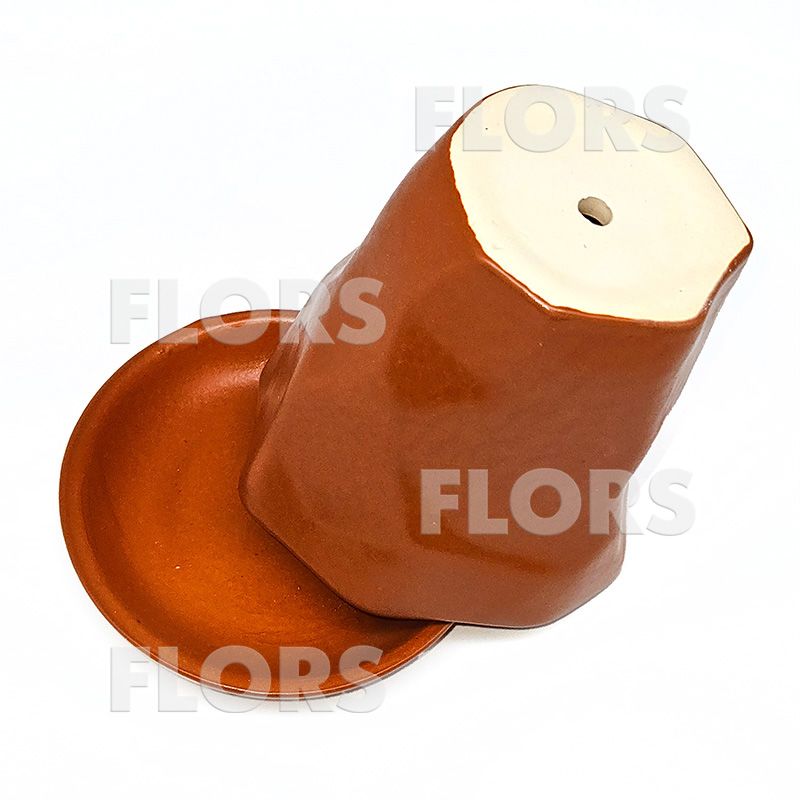 Комплект из 2-х горшков керамика Грани оранжевый