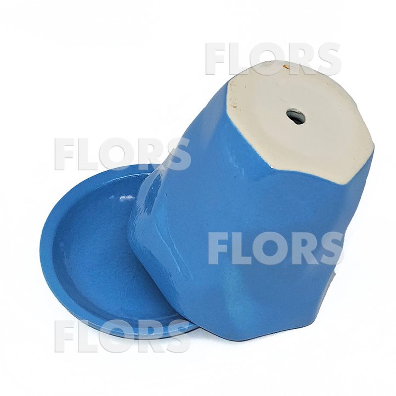 Комплект из 2-х горшков керамика Грани голубой