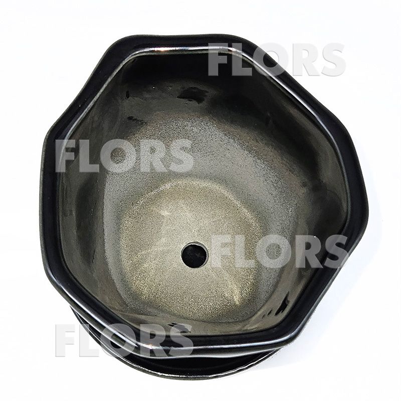 Комплект из 2-х горшков керамика Грани черный