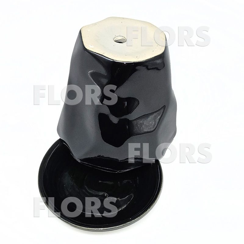 Комплект из 2-х горшков керамика Грани черный