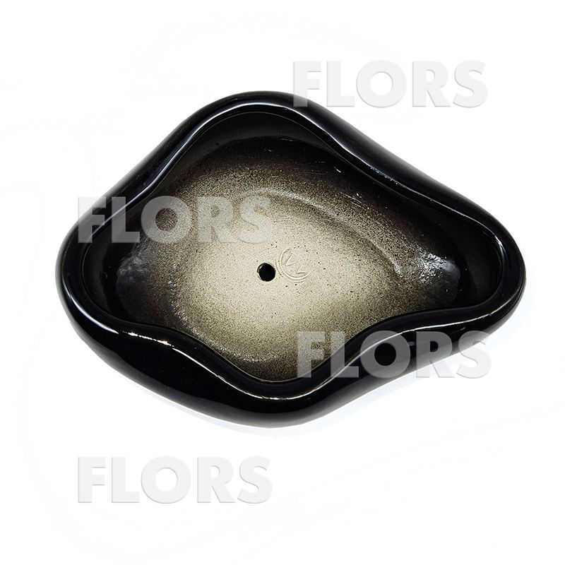 Горшок керамика Капля черный