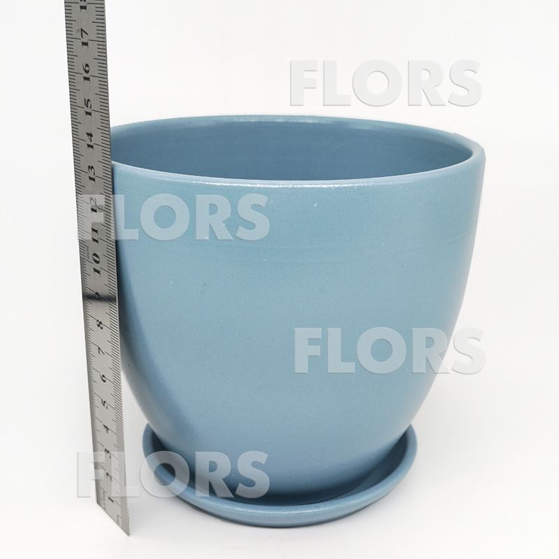 Горшок керамика Колор голубой