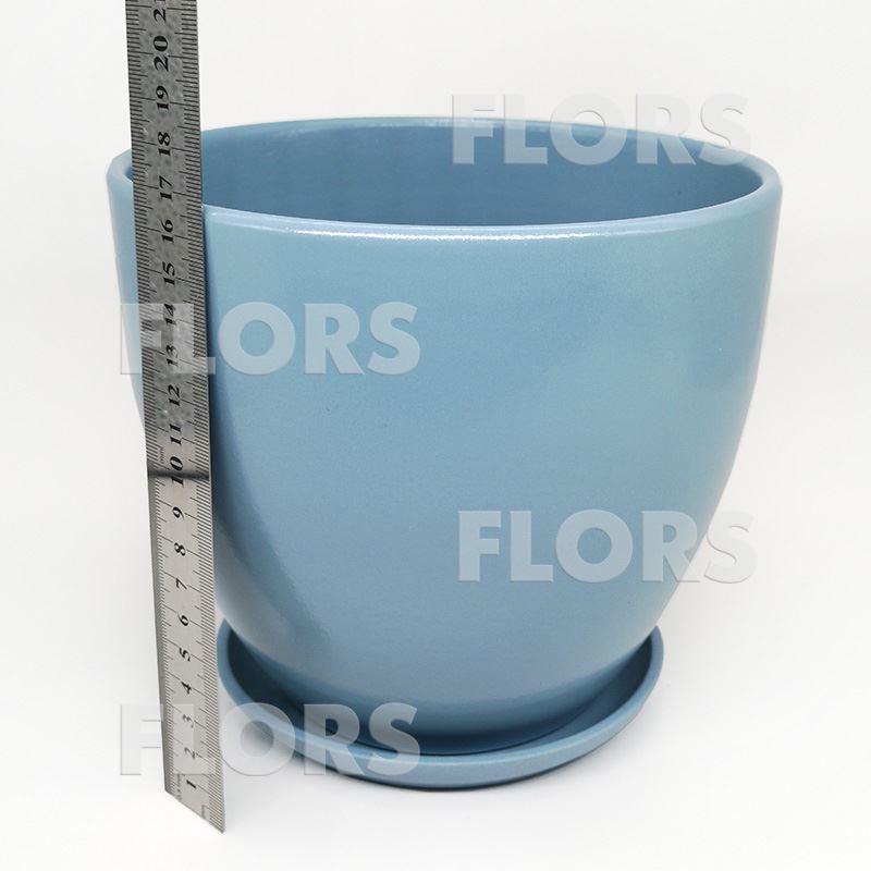 Горшок керамика Колор голубой