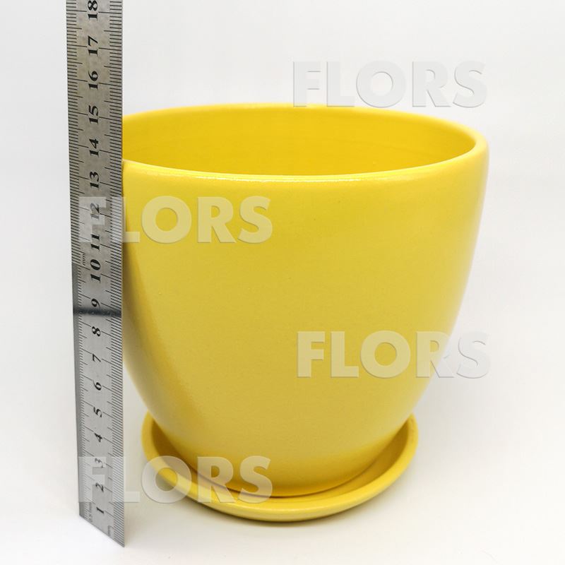 Горшок керамика Колор желтый