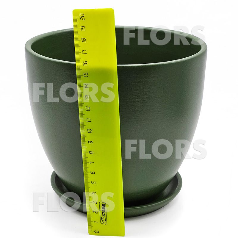 Горшок керамика Колор зеленый