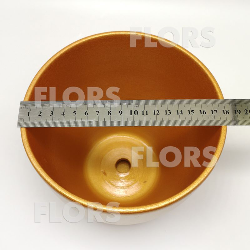 Горшок керамика Колор золотой