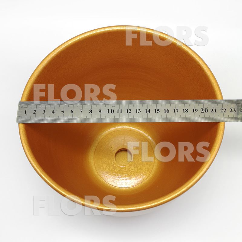 Горшок керамика Колор золотой