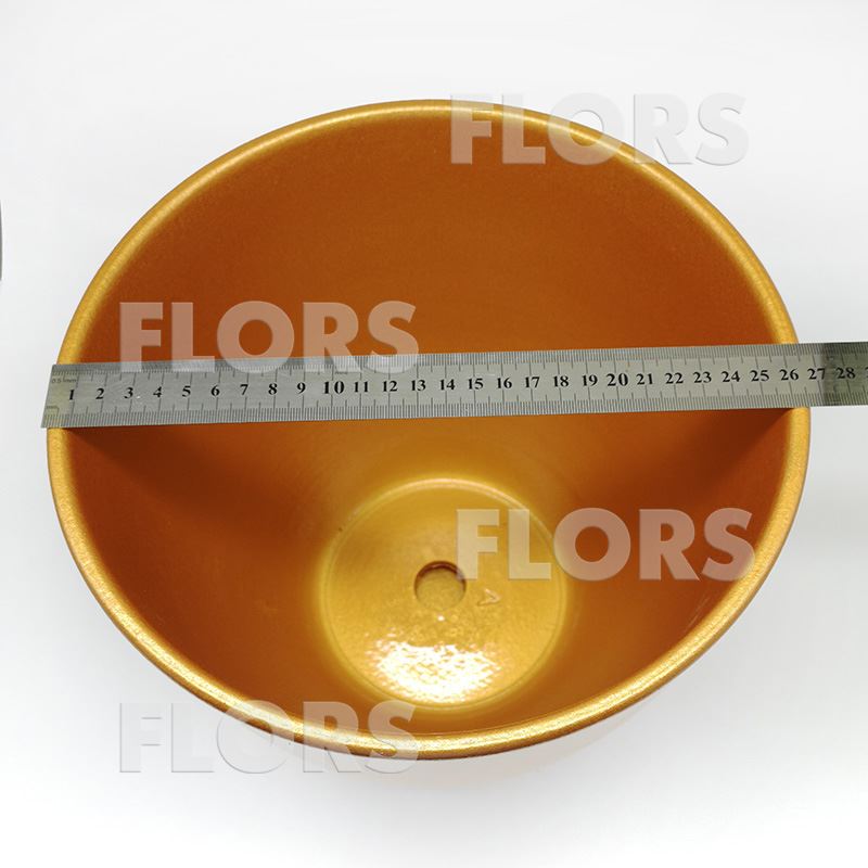 Горшок керамика Колор золотой