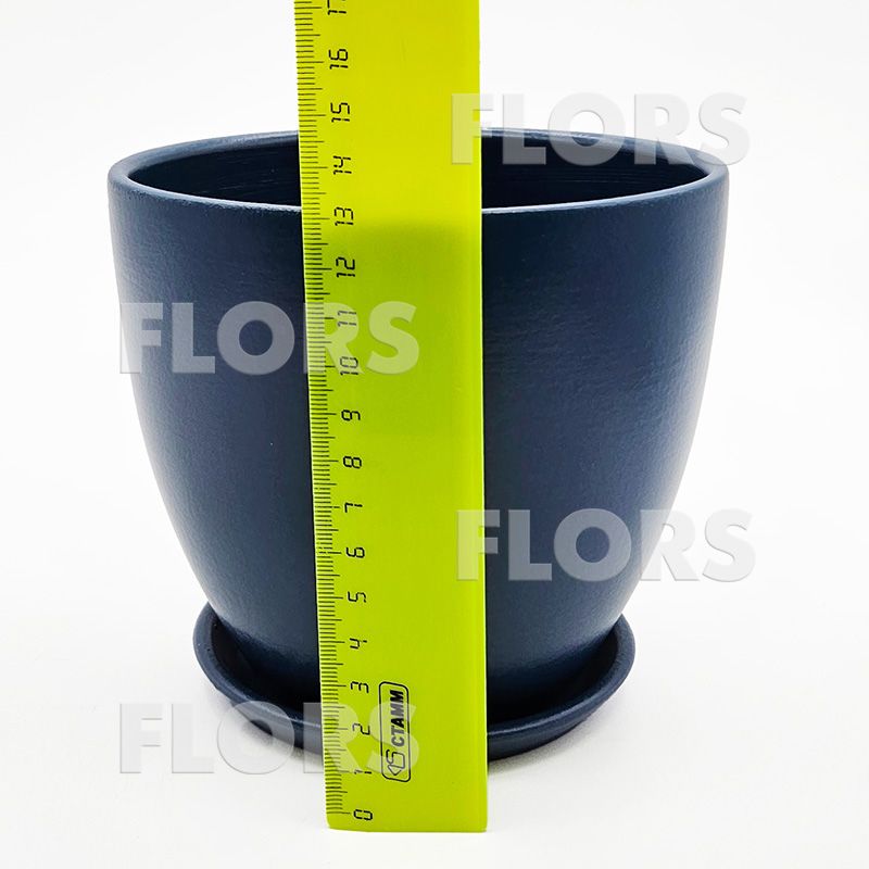 Горшок керамика Колор синий