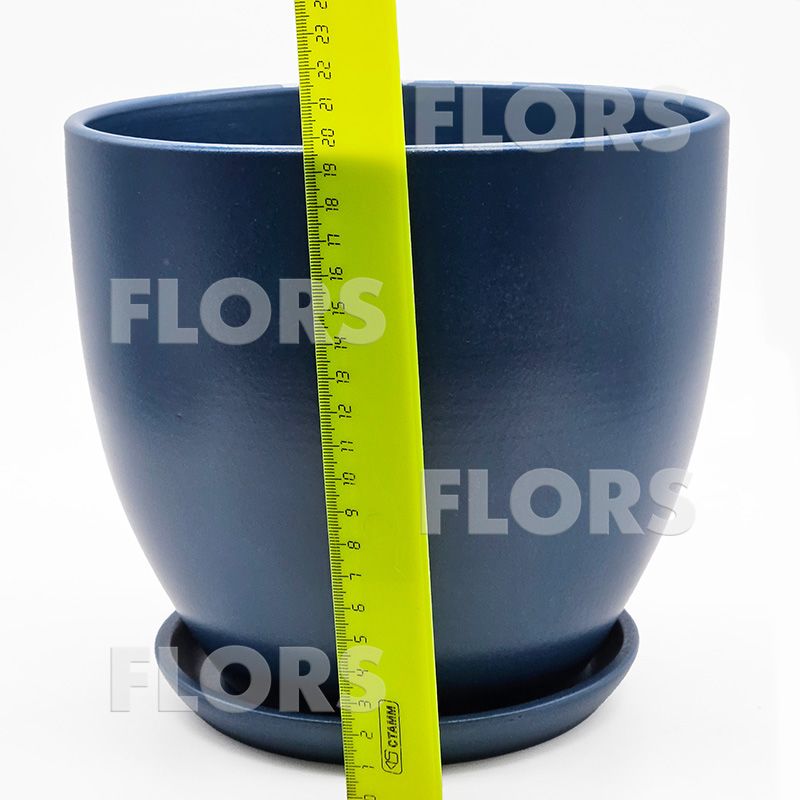 Горшок керамика Колор синий