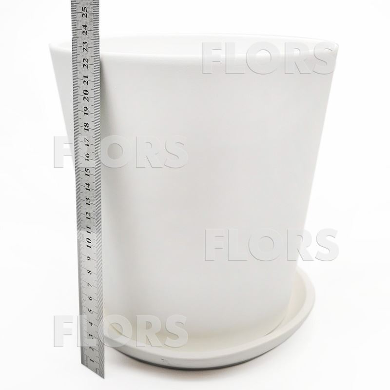 Горшок керамика Конус белый