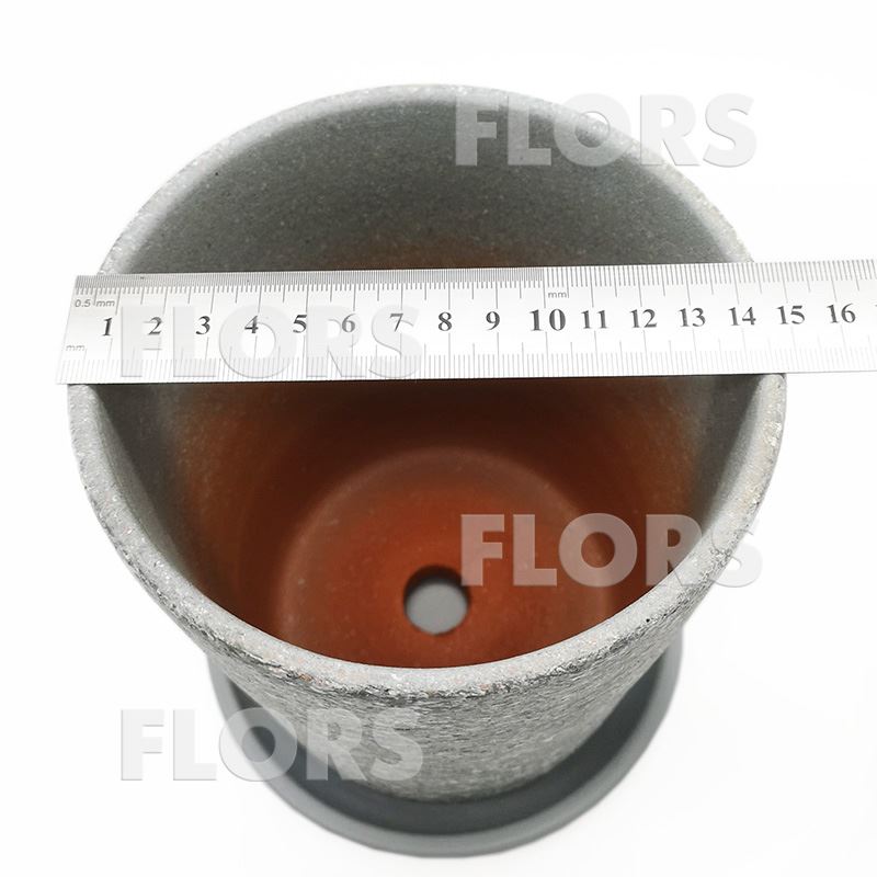 Горшок керамика Конус камень серый