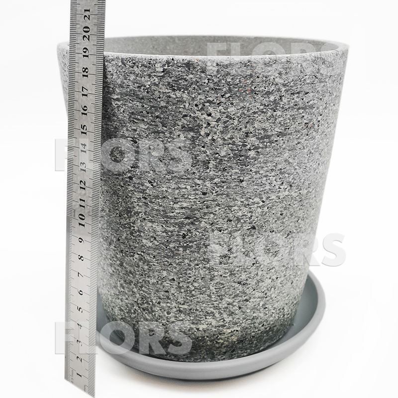 Горшок керамика Конус камень серый