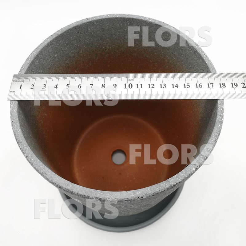 Горшок керамика Конус камень серый