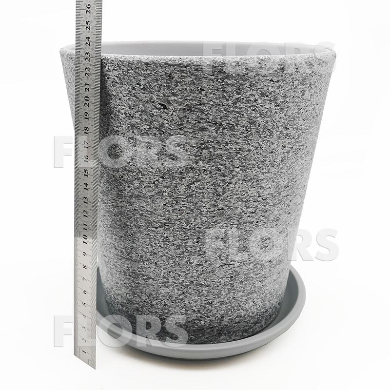 Горшок керамика Конус камень серый