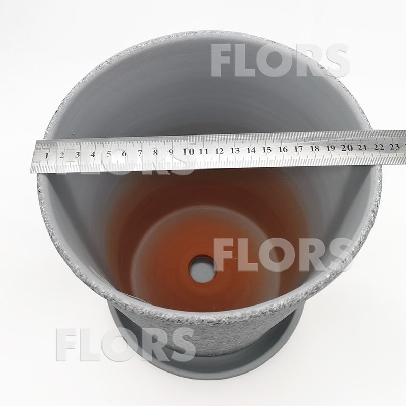 Горшок керамика Конус камень серый