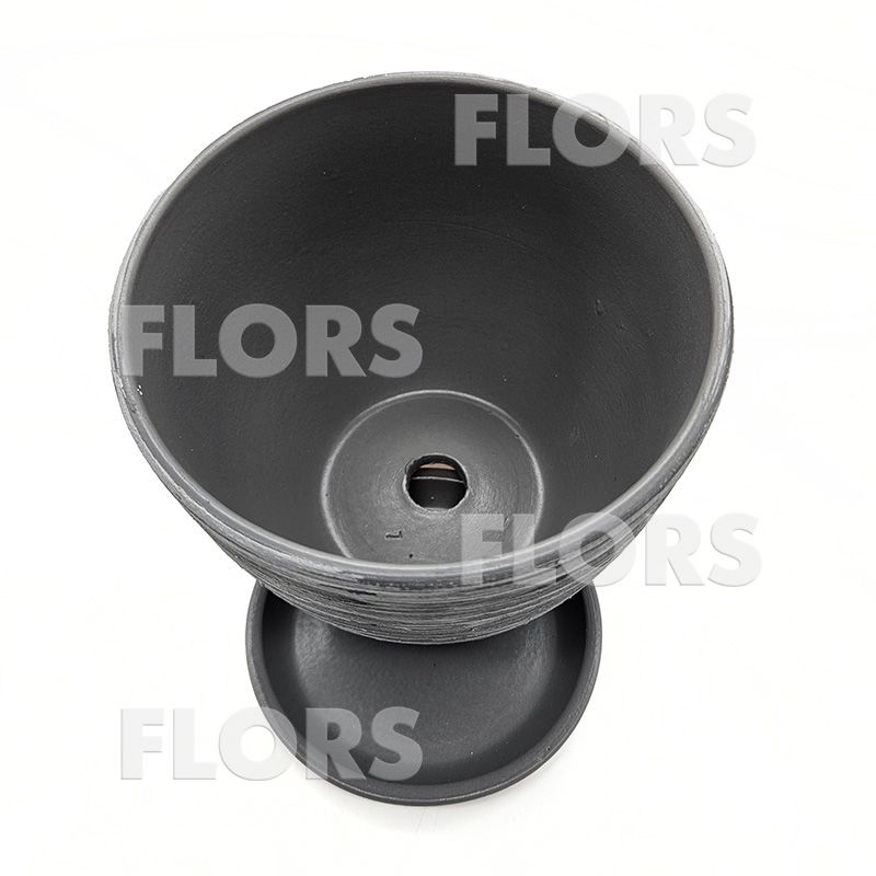 Горшок керамика Колор Л серо-белый