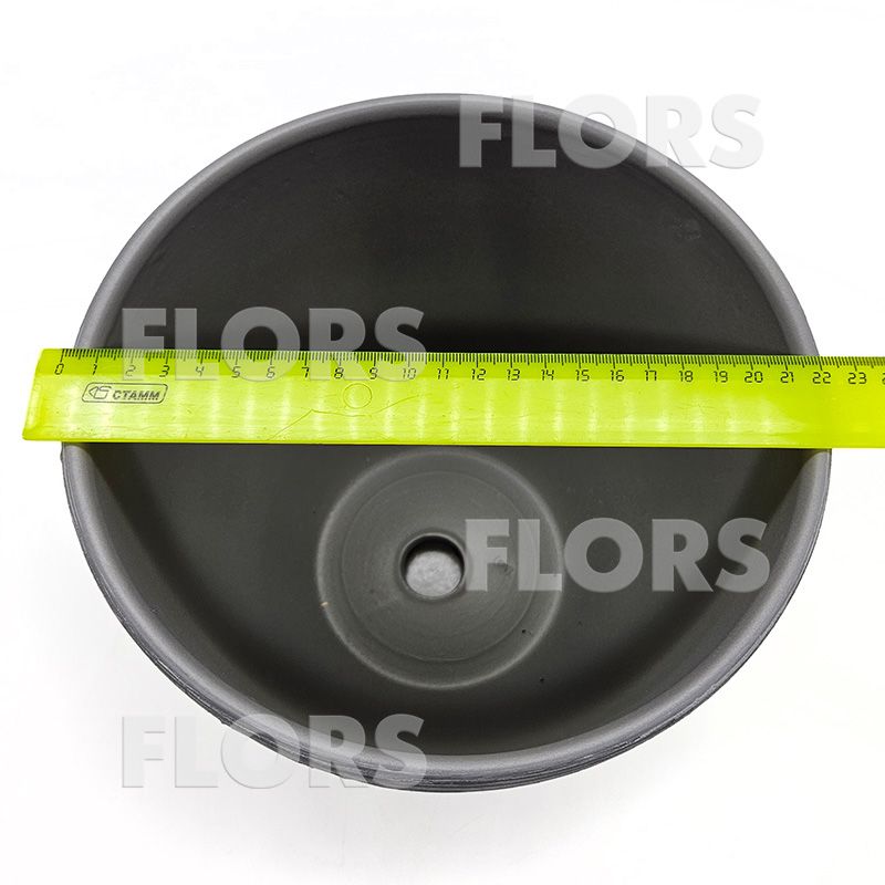 Горшок керамика Колор Л серо-белый