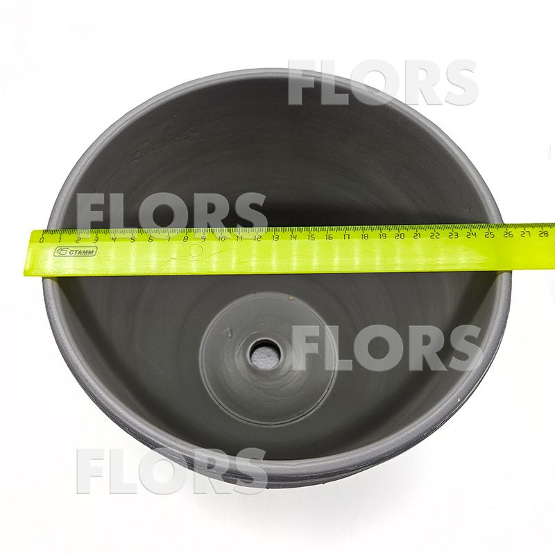 Горшок керамика Колор Л серо-белый