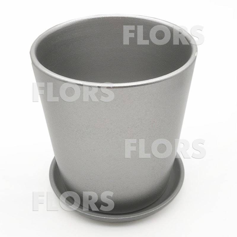 Горшок керамика Конус серебряный