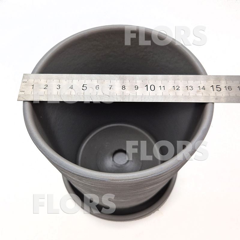 Горшок керамика Конус Л серо-белый