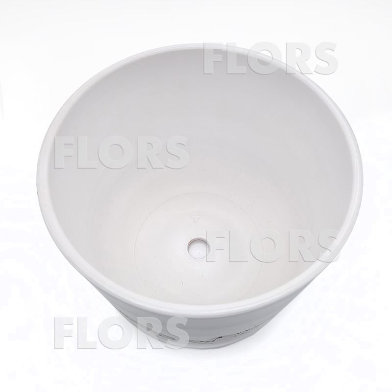 Горшок керамика Цилиндр Мяун белый