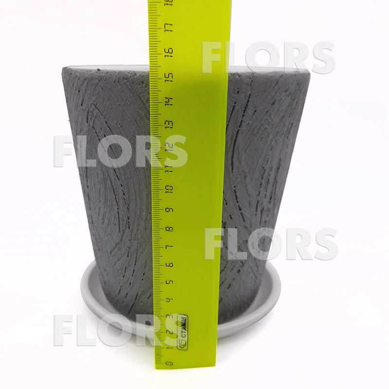 Горшок керамика Конус Дерево серый