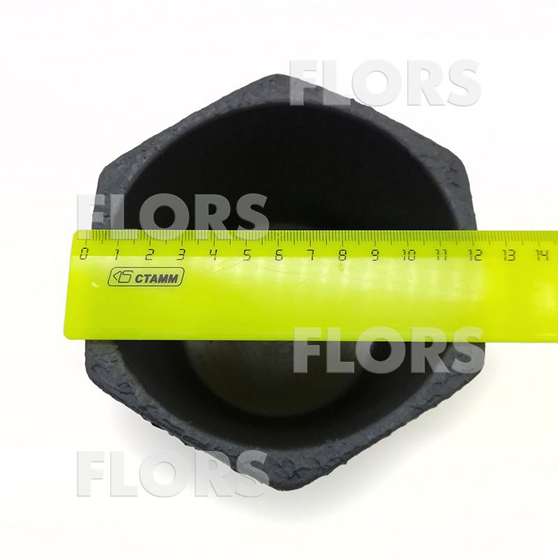 Горшок керамика Шестигранник Л черный